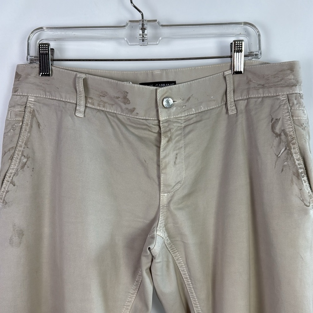 Dolce & Gabbana Painted Tan Trousers - Picture 2 of 5